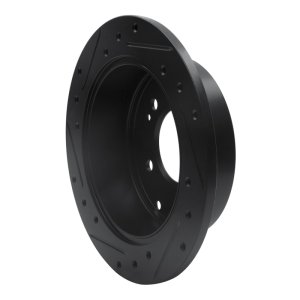 Kia Soul Brake Rotor (1) - Rear Right - R1 Concepts - Drilled & Slotted - Black - `10-`13